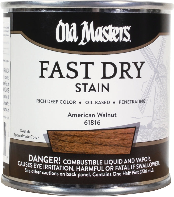 Old Masters 61816 Fast Dry Stain, American Walnut, Liquid, 1/2 pt