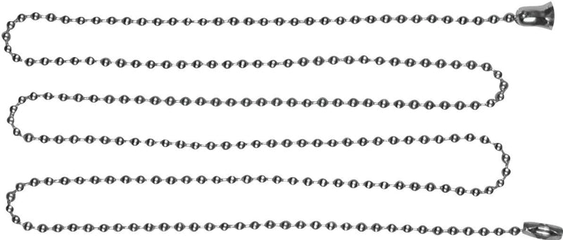 Eaton Wiring Devices BP331NP Ball Chain with End Bell and Connector, #6 Chain, 3 ft L Chain, Steel, Nickel