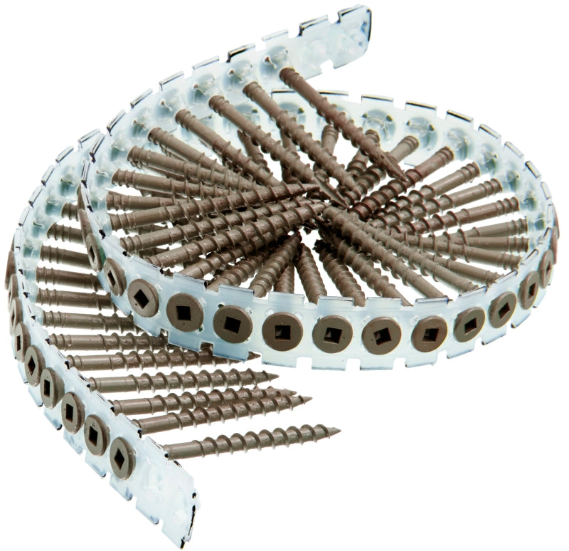 Senco 08D Series 08D200W Deck Screw, Brown, Flat Head, #2 Drive, Steel, Weatherex