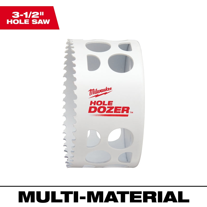 Milwaukee 49-56-9641 Hole Saw, 3-1/2 in Dia, 1-5/8 in D Cutting, 1/2-20 Arbor, 4, 5 TPI, Bi-Metal Cutting Edge