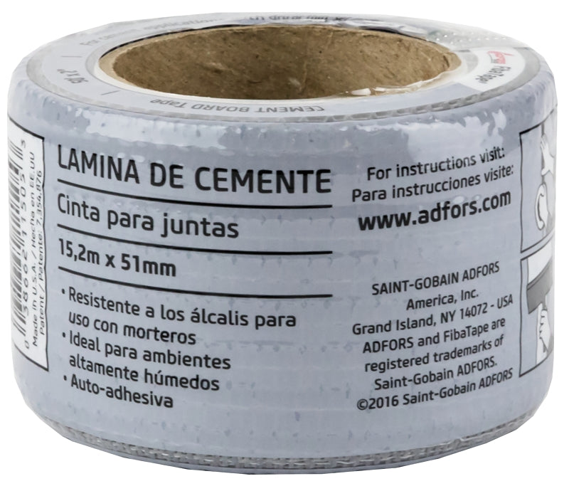 Adfors FibaTape FDW6961-U Cement Board Tape, 50 ft L, 2 in W, Gray