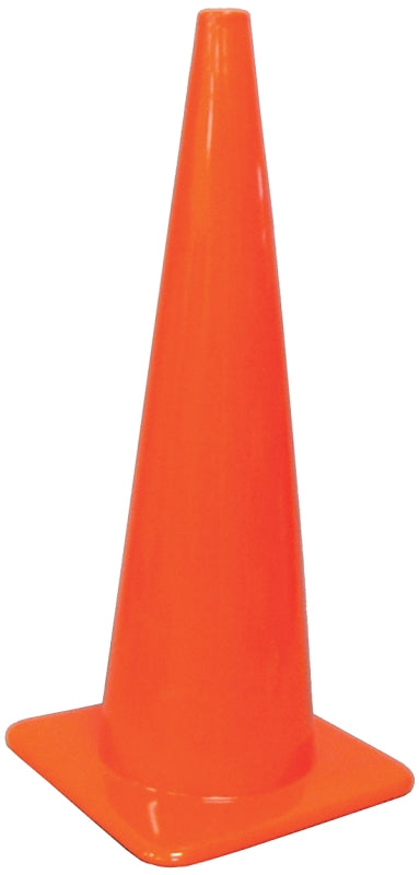 Hy-Ko SC-36 Traffic Safety Cone, 36 in H Cone, Vinyl Cone, Fluorescent Orange Cone