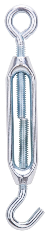 ProSource LR336 Turnbuckle, 160 lb Working Load, 1/4 in Thread, Hook, Eye, 7-1/2 in L Take-Up, Aluminum