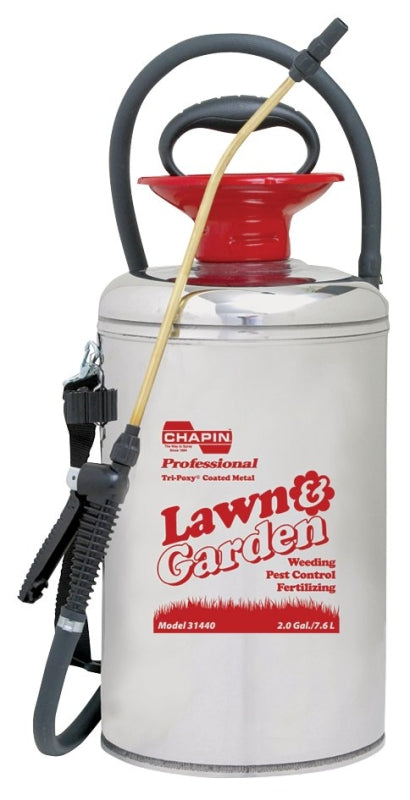 Chapin 31440 Compression Sprayer, 2 gal Tank, Stainless Steel Tank, 42 in L Hose