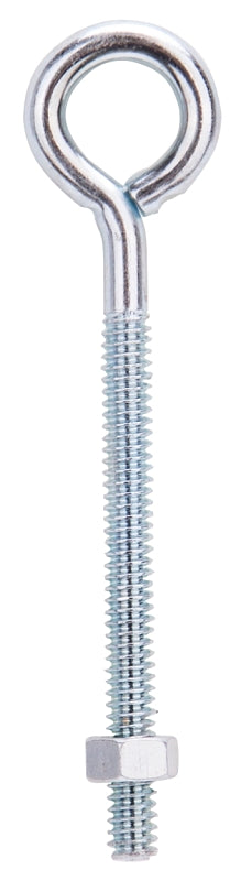 ProSource LR268 Eye Bolt, 4.7 mm Thread, Machine Thread, 2 in L Thread, 3/4 in Dia Eye, 79 lb Working Load, Steel, Zinc