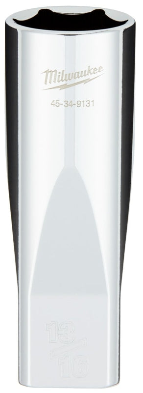 Milwaukee 45-34-9131 Socket, 13/16 in Socket, Deep Socket, 1.17 in OAL, 1/2 in Drive, 6 -Point, Chrome Vanadium Steel