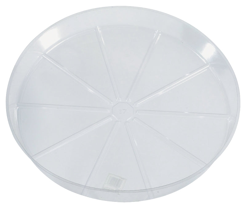 Gardener's Blue Ribbon VS21 Waterproof Plant Saucer, 21 in Dia, Vinyl, Clear