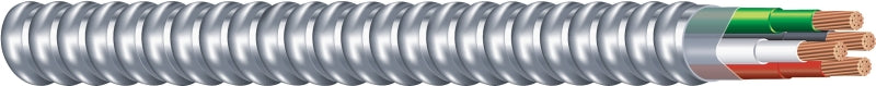 Southwire Armorlite 68583423 Armored Cable, 12 AWG Cable, 3-Conductor, 100 ft L, Copper Conductor, PVC Insulation