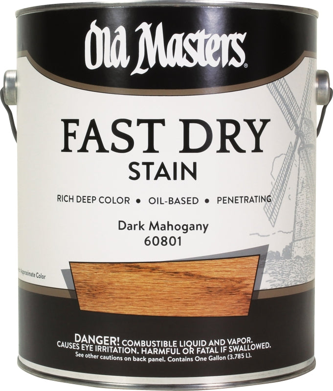Old Masters 60801 Fast Dry Stain, Dark Mahogany, Liquid, 1 gal