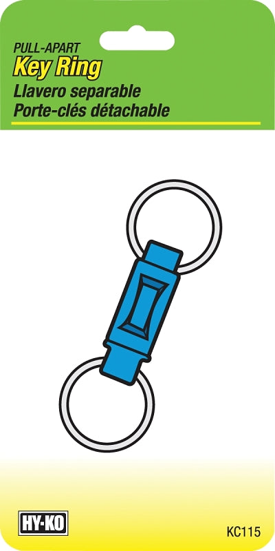 Hy-Ko KC115 Key Ring, 5-1/2 in L x 2-3/4 in W x 1/4 in H Dimensions