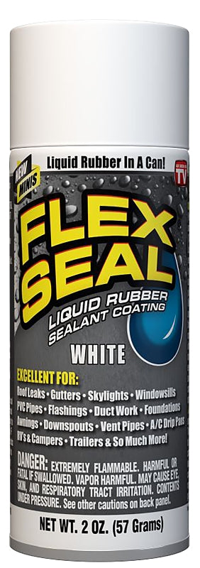 Flex Seal FSWHTMINI Rubberized Spray Coating, White, 2 oz