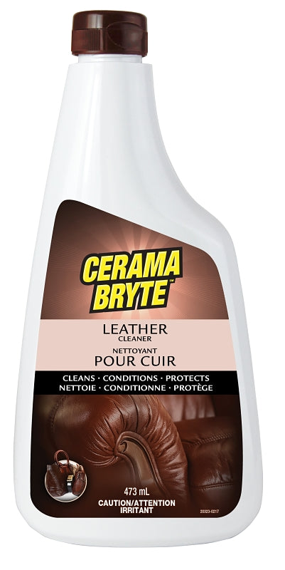 Cerama Bryte LC-51612-4 Household Cleaner, 16 oz, Bottle, Liquid, Leather, White
