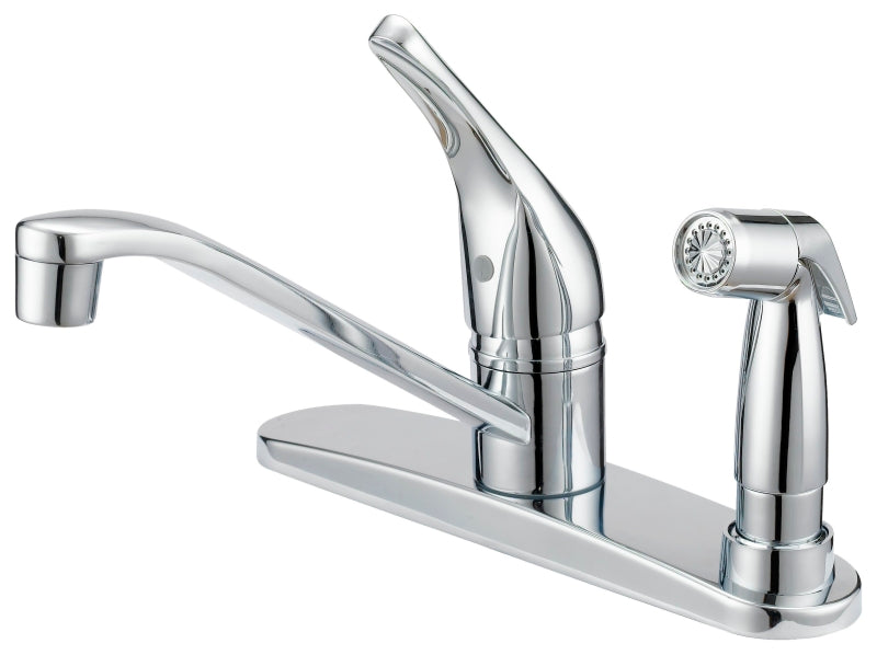 Boston Harbor FS610045CP Kitchen Faucet, 1.8 gpm, 1-Handle, 4-Faucet Hole, Metal/Plastic, Chrome, Deck, Lever Handle