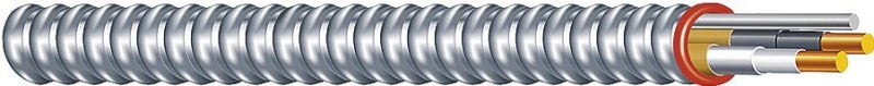 Southwire Duraclad 55278321 Armored Cable, 14 AWG Cable, 2-Conductor, 25 ft L, Copper Conductor, THHN/THWN Insulation