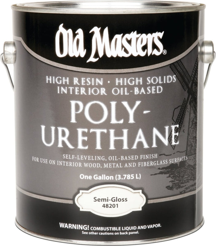 Old Masters 48201 Polyurethane, Semi-Gloss, Liquid, Clear, 1 gal, Can