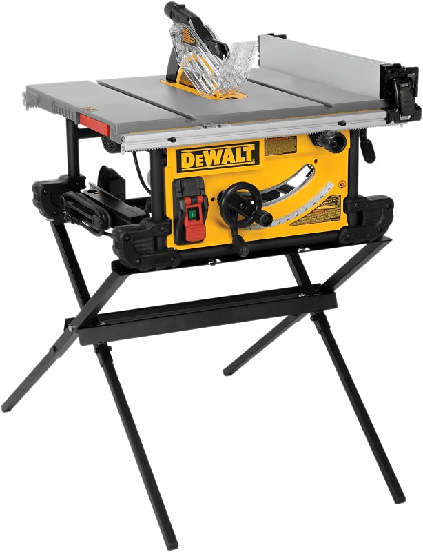 DEWALT DWE7491X Table Saw with Scissor Stand, 120 VAC, 15 A, 10 in Dia Blade, 5/8 in Arbor, 4800 rpm Speed
