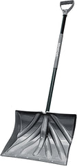 Vulcan 34631 Snow Shovel with Sleeve, 18 in W Blade, Combination Blade, Poly Blade, Steel Handle