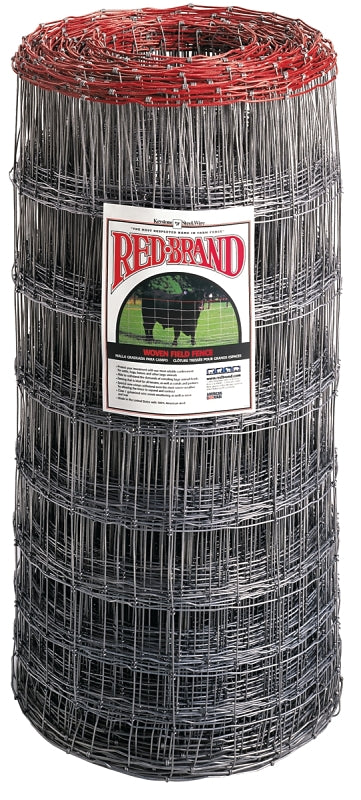 Red Brand 70189 Field Fence, 330 ft L, 49 in H, 9 Gauge, Steel, Galvanized