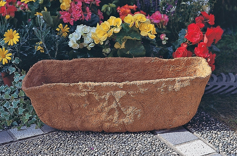 Landscapers Select T51550-3L Planter Liner, 24 in W, 9 in H, Rectangular, Natural Coconut, Brown