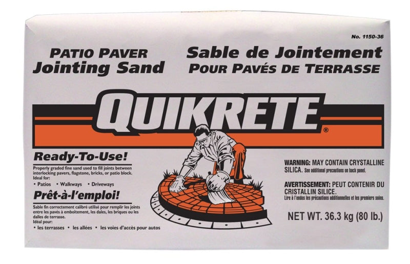 Quikrete 115036 Patio Paver Sand, Granular Solid, Brown/Gray, 75 to 100 sq-ft Coverage Area, 36 kg Bag