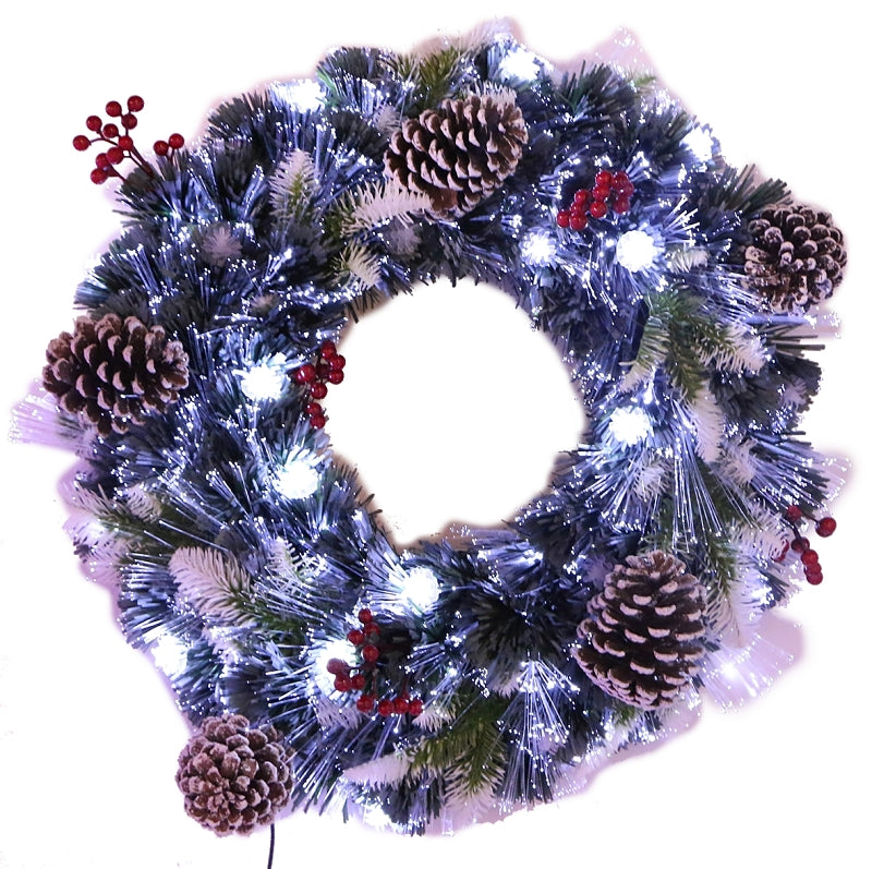 54701 WREATH FIBER OPTIC 20IN