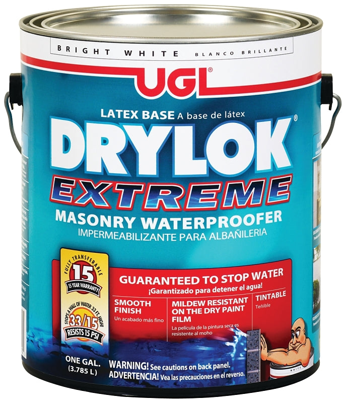 UGL DRYLOK EXTREME Series 28613 Masonry Waterproofer, White, Liquid, 1 gal Pail