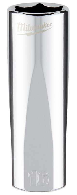Milwaukee 45-34-9095 Socket, 16 mm Socket, Deep Socket, 3.543 in OAL, 3/8 in Drive, 6 -Point, Chrome Vanadium Steel