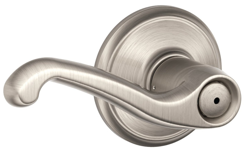 Schlage F Series F40VFLA619 Privacy Lever, Mechanical Lock, Satin Nickel, 2.25 in L x 5.38 in W x 2.75 in H Dimensions