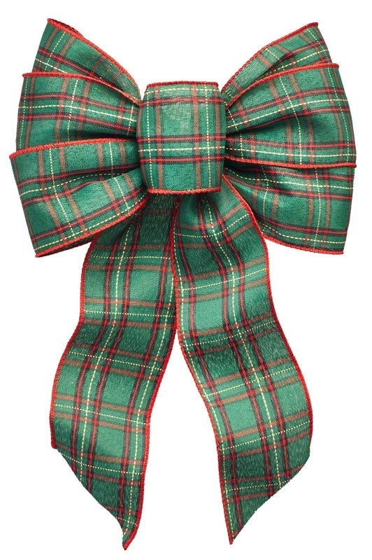 6156 BOW PLAID W/BGE RED/GREEN