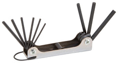 Vulcan TW-001-06 Fold-Up Hex Key Set, 9-Piece, Chrome Vanadium Steel, Black