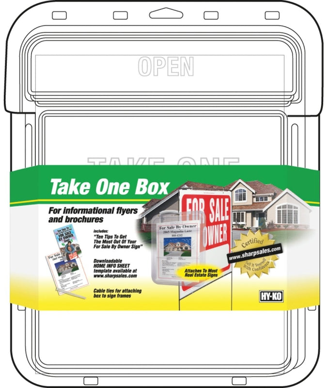 Hy-Ko 22131 Take One Flyer Box, Single-Sided, Plastic, Clear
