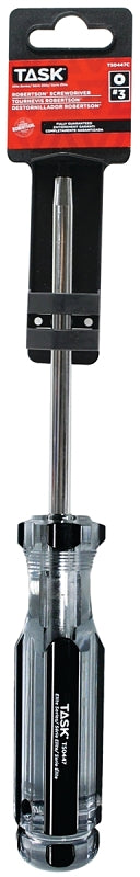 Task T50447C Screwdriver, #3 Drive, Robertson Drive, 5 in L Shank, Cellulose Acetate Handle, Hard Grip Handle