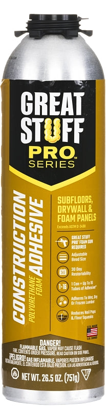 Great Stuff 343087 Adhesive, Cream, 26.5 oz