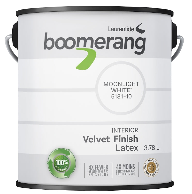 Boomerang 5181 Series 5181-10L19 Interior Paint, Velvet, Moonlight, 3.78 L, 40 sq-m Coverage Area