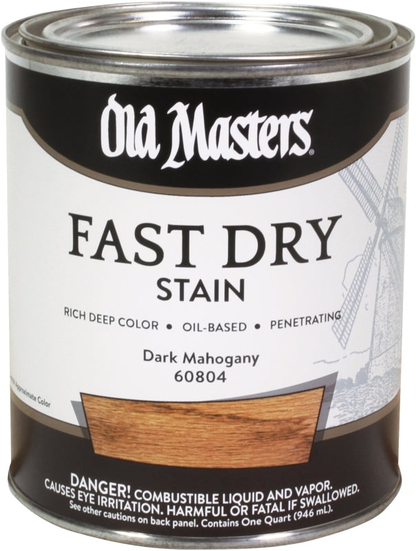 Old Masters 60804 Fast Dry Stain, Dark Mahogany, Liquid, 1 qt