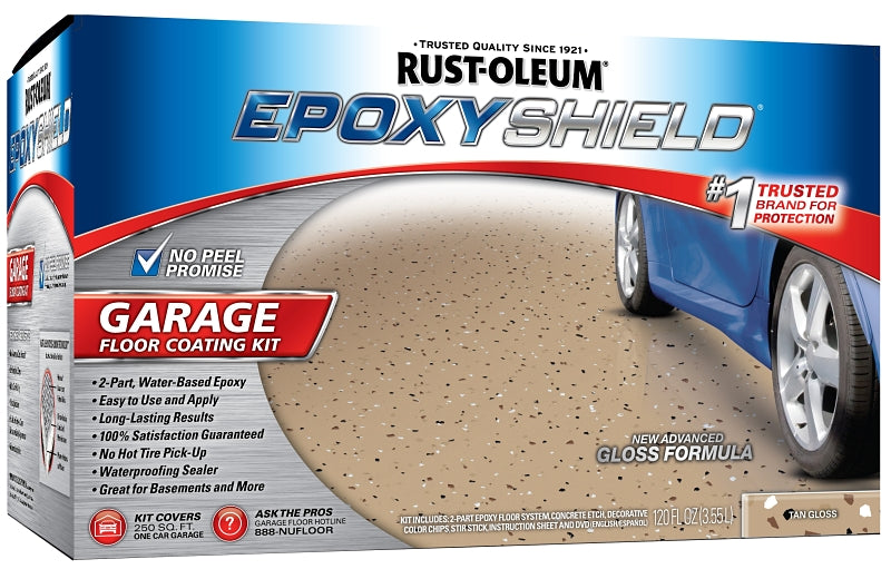 Rust-Oleum N233006 Epoxy Coating Kit, Gloss, Tan, 3.55 L, Can