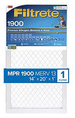 Filtrete UA05-4 Air Filter, 20 in L, 14 in W, 13 MERV, 1900 MPR, Polypropylene Frame