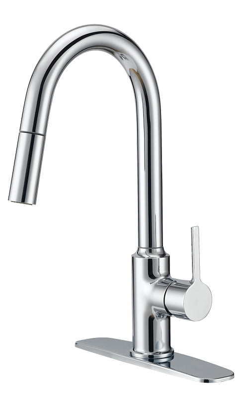 Boston Harbor FP4AF227CP Contemporary Pull-Down Kitchen Faucet, 1.8 gpm, 1-Handle, 1, 3-Faucet Hole, Chrome, Deck