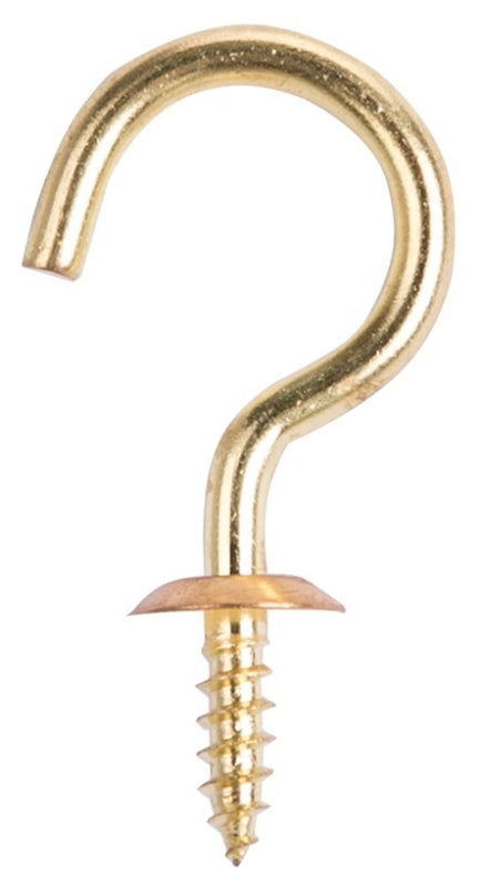 ProSource LR393 Cup Hook, 1/2 in Opening, 5.2 mm Thread, 2-1/8 in L, Brass, Brass