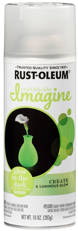 Rust-Oleum Imagine 2430338 Craft Spray Paint, Glow in the Dark Green, 10 oz, Can