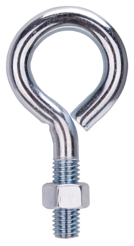 ProSource LR287 Eye Bolt, 12.5 mm Thread, Machine Thread, 1-3/8 in L Thread, 2-1/8 in Dia Eye, 630 lb Working Load, Zinc