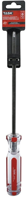 Task T50446C Screwdriver, #2 Drive, Robertson Drive, 8 in L Shank, Cellulose Acetate Handle, Hard Grip Handle