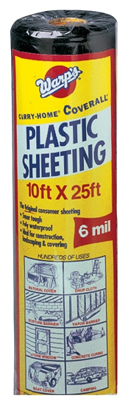 Carry-Home SP-6CH10-B Poly Film, 25 ft L, 10 ft W, Black
