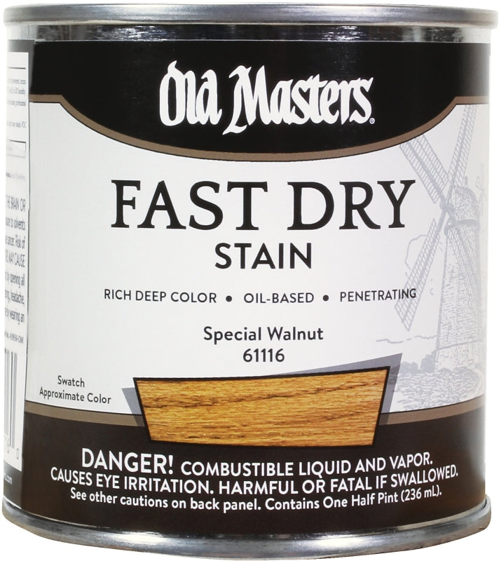 Old Masters 61116 Fast Dry Stain, Special Walnut, Liquid, 1/2 pt
