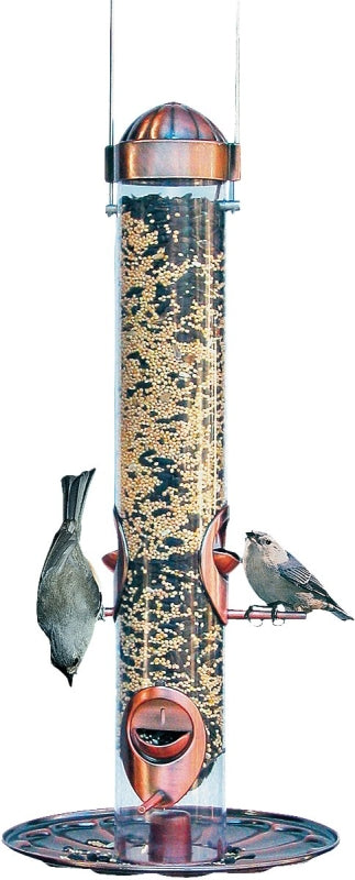 Perky-Pet 385-2 Wild Bird Feeder, 17 in H, Copper, 1.8 lb, Plastic, Clear, Antique Copper, Hanging/Pole Mounting