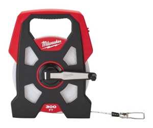 Milwaukee 48-22-5230 Long Tape, 300 ft L Blade, 3/8 in W Blade, Steel Blade, Black/Red