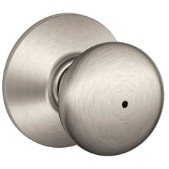 Schlage Plymouth Series F40 PLY 619 Privacy Lockset, Round Design, Knob Handle, Satin Nickel, Metal, ADA Compliant