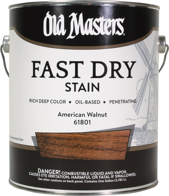 Old Masters 61801 Fast Dry Stain, American Walnut, Liquid, 1 gal