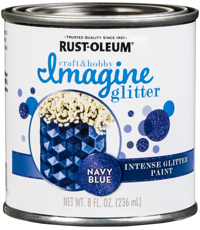Rust-Oleum Imagine Craft & Hobby 350117 Intense Paint, Glitter Navy Blue, 8 oz, Can