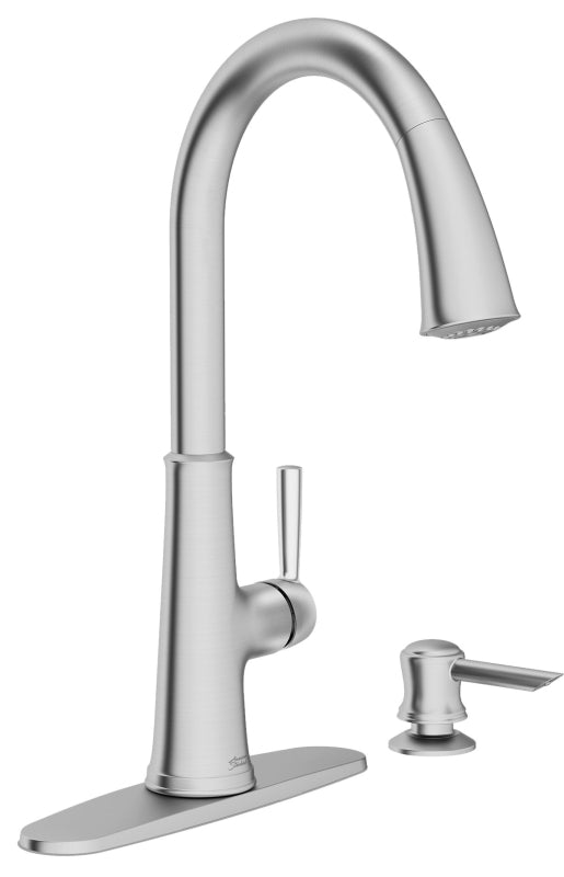 American Standard Maven Series 9319300.075 Pull-Down Kitchen Faucet with Soap Dispenser, 1.8 gpm, 1-Handle, Metal, Deck
